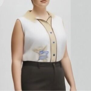 Handmade Summer Top from VTG Hand Embroidered Tea Towel Dutch Girl Wednesday‎